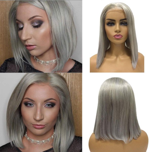 Blonde Bob Wig Human Hair, 13x4 Lace Front 613 Wigs Pre Plucked Bleached Knots Free Part 10 Inch Short Blonde Bob Wigs for Black Women 180% Density