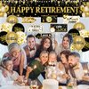 Retirement Party Decorations, Black Gold Happy Retirement Banner Sign Directional Retired Yard Sign Retirement Balloons for Happy Retirement Party Supplies