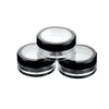 6 Pcs 10g 10ml Empty Plastic Clear Makeup Jar Cosmetic Cream Face Powder Blusher Foundation Container Pots With Sifter And Black Rimmed Lid