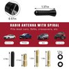 Dickno Car Short Antenna, 1.37'' Aluminum Radio Antenna Mast Replacement, Carbon Fiber Auto AM/FM Radio Reception Antenna with Screws, Vehicle Roof Mini Aerial Antenna for Car SUV (Black)