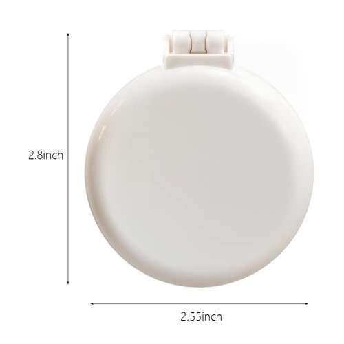 Folding Hair Brush with Mirror for Purse/Pocket,Round Mini Compact Massage Comb for Girls and Women (Pink+White)