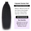 Liqusee Kinky Straight Tape In Hair Extensions Human Hair 100% Remy Hair Natural Black 14 inch 20pcs 50g/Pack Double Sided Seamless Skin Weft Tape ins Real Human Hair Extensions for Black Women