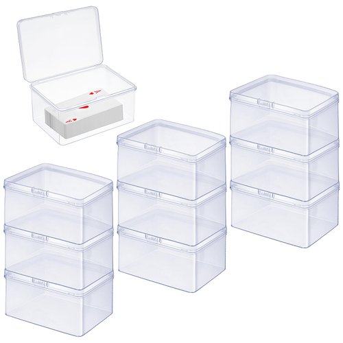 JOUTYFOR 14 Pcs Playing Card Case Clear Playing Card Box Playing Deck Card Storage Box Card Deck Holder Card Organizer Compatible with MTG/TCG Baseball Sports Cards, 4.33 x 2.95 x 2.17 Inch