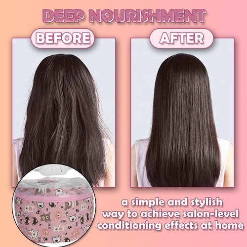 Heat for Deep Conditioning, Oil Treatment Electric Heat Hair Steamer Intelligent Temperature Control Hair Care Hat Portable Hair SPA Detachable Hair Care Tool for Home Use