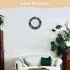 Lily's Home Hanging Wall Clock, includes a Thermometer and Hygrometer and is Ideal for Indoor and Outdoor Use, Faux-Slate (10 Inches)