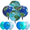 10 Pcs 22 Inch 4D Sphere Earth Globe Planet Balloons 12 Inch World Map Latex Balloons for Travel Space Theme Birthday Party Decorations Earth Day Decorations