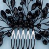Kercisbeauty Black Beads Hair Comb for Halloween Costume Jewelry Women Girls Wedding Bridal Hair Accessories