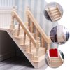 Angoily Mini Doll House Ladder Miniature Dollhouse Staircase 1 12 Scale Wooden Handrail Steps Model for Fairy Garden Mini House Furniture Micro Landscape Decorations Tiny Staircase Model