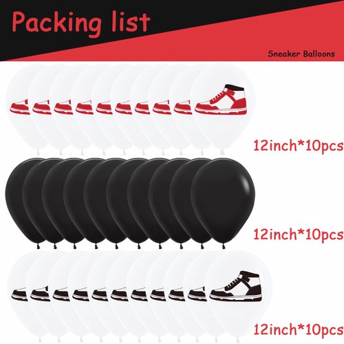 Sneaker Balloons Basketball Sneaker Balloons Retro Basketball Shoe Sneaker Balloons for Sneaker Ball Decorations Sports Party Decorations Sneaker Party Decorations Basketball Party Decorations 30pcs