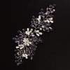 Xerling Vintage Hair Comb Brides Wedding Purple Crystal Hair Accessory Bridal Headpiece Pearl Hair Piece Jewelry (Purple)