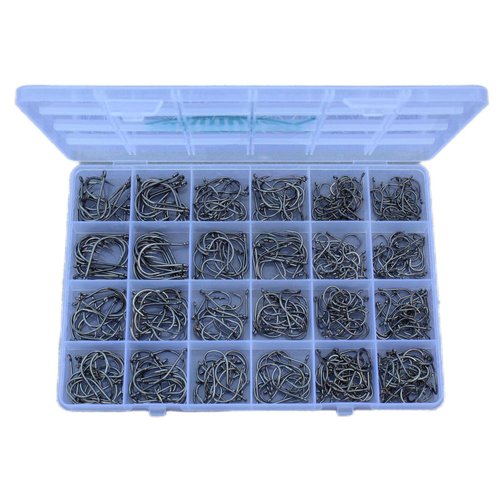 Freshwater Saltwater Fish Hooks Bulk Fishing Hooks Set Worm Catfish Hooks Fish Gear Equipment Supplies(400 PCS)