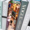 Spilay DIY Dollhouse Miniature Book Nook Assemble Kit,3D Wooden Puzzle Bookshelf Insert Decor with Sensor Light,Bookends Model Build-Creativity Kit for Adults Women Birthday Gift (Island of Love)