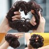 ASUITOFK Messy Bun Hair Piece Thick Updo Scrunchies Synthetic Hair Extensions Ponytail Hair Wig Hairpiece Dark Brown with Golden Brown Highlight