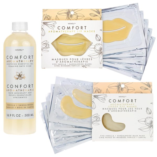 Jean Pierre Cosmetics Beauty COMFORT Soothing Vanilla Kit, Skincare Kit, Aromatherapy Gifts, Beauty Kit, Spa Gift, Spa Kit for Women, Comfort Spa Set, Home Spa Kits, Gifts for Women (3 Piece Set)