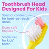 Kids Toothbrush 4 Pack - Soft Bristles with Suction Cup - Toothbrush Kids, Child Sized Brush Heads (3-10 Year Old) Kid Toothbrush with Easy Storage - Toddler, Girl & Boy Set (4-Pack, Multi-Color)