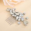 BERYUAN Dainty Teardrop Rhinestone Crystal Wedding Hair Comb Handmade Hair Side Comb Women Girls Wedding Headpiece Silver Gold Wedding Hair Accessories for Brides Bridesmaid (opal)