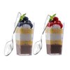 zappy 50 3 oz Tall Square Mini Dessert Cups With Spoons Clear Plastic Dessert Cups Tasting Shot Glasses Shooter Cups Parfait Glasses Appetizer Cup Serving Bowl Trifle Tumbler Desserts