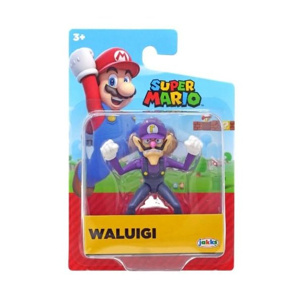 Super Mario Action Figure 2.5 Inch Waluigi Collectible Toy - Packaging May Vary