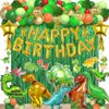 125pcs Dinosaur Birthday Party Decorations Supplies, Dinosaur Balloons Arch Garland Kit with Fringe Curtain, Dinosaur Balloons for Jungle Dinosaur Baby Shower Decorations for Boy Kids