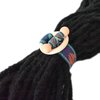 2 Pcs Toggle Hair Tie Dreadlock Accessories elastic ribbon Embedded Ponytail Holders Colorful Bohemian Style Loc Hair Accessories Long Dread Bands for Women Men (Cyan, Indigo)
