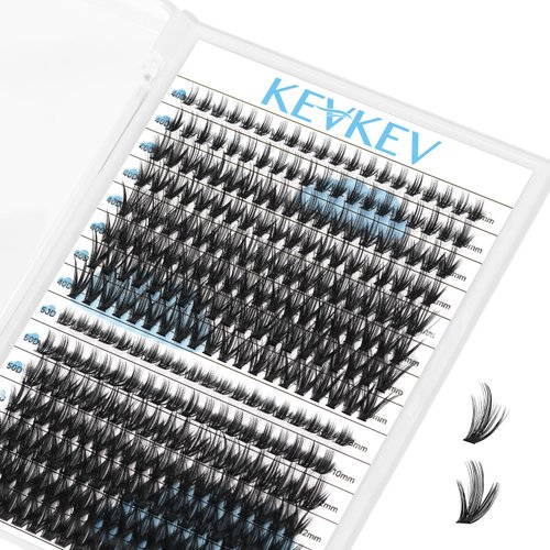 KevKev Lash Clusters 300Pcs Individual Lashes Manga Lashes 40D+50D Eyelash Clusters Eyelash Extensions Cluster Lashes Thin Band & Soft (Manga 40+50D, D-8-16mix)