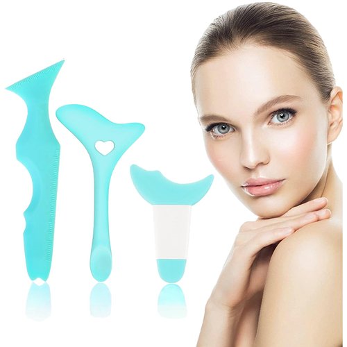 ELUTNG 3Pcs Eyeliner Stencils Silicone Eyeliner Aid Multifunctional Makeup Tool Winged Eyeliner Tool Reusable Eyeliner Eyelash Eyeshadow Lipstick Mascara Eyeliner Applicators Guide