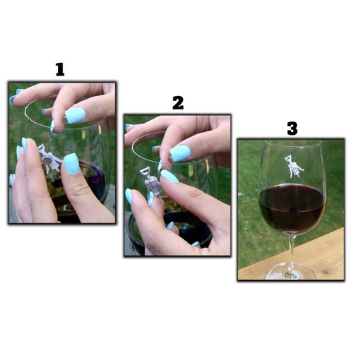 Magnetic Wine Glass Charms, Set of 6 Fun Magnetic Wine Theme Drink Markers and Tags