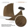 Aison Light Brown Hair Extensions Clip in Real Human Hair 70G 100% Remy Human Hair Clip in Extensions for Women 7pcs 16clips (18 Inch #6) Brown Hair Extensions,Chestnut Brown Hair Extensions