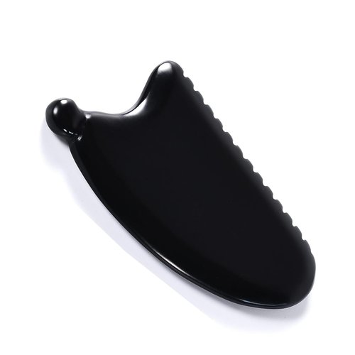 Gua Sha Facial Tools Gua Sha Stone Obsidian Gua Sha Face Stone Massager Gua Sha Facial Tool for Face Double Chin & Jawline, Face Stones Self-Skin Care Face Stone Gua Sha for Women Guasha Stone Black