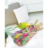 Bissap Bird Chew Toys, Parrot Foraging Shredder Natural Palm Frond Woven Bag Hanging Cage Toy with Chewing Treats for Conure Budgie Cockatiel Cockatoos and Similar Sized Pet Birds