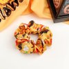 6pc Halloween Scrunchies for Women Girls Big Satin Hair Scrunchies for Halloween Cute Patterns Orange Black Green Scrunchy Ponytail Holder Hair Bands Halloween Hair Accessories