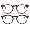 JOVAKIT Round Blue Light Glasses for Women Men Fashion Retro Circle Frame Computer Eyeglasses Anti Eyestrain (Brown Tortoise+Black)