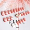 Cute Bunny Press on Nails for Women Kid Short Easter Fake Nail Cute Rabbit Fake Nails with Glue Short Full Cover False Nail Tips Stick on Nails Lovely Gift Girls Nail Art Decoration -Pink…