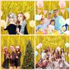 BFONS 4-Pack Backdrop for Party Decorations, Foil Fringe Backdrop Curtains, Tinsel Streamers for Birthday Party Decorations, Gold Backdrop Curtains for Girl Graduation Disco Parties