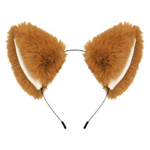 Pedenty Cat Fox Ears Headband for Women Girls, Halloween Cosplay Cat Costume Faux Fur Ears Headbands Hair Accessories for Adult Kids (Camel)…