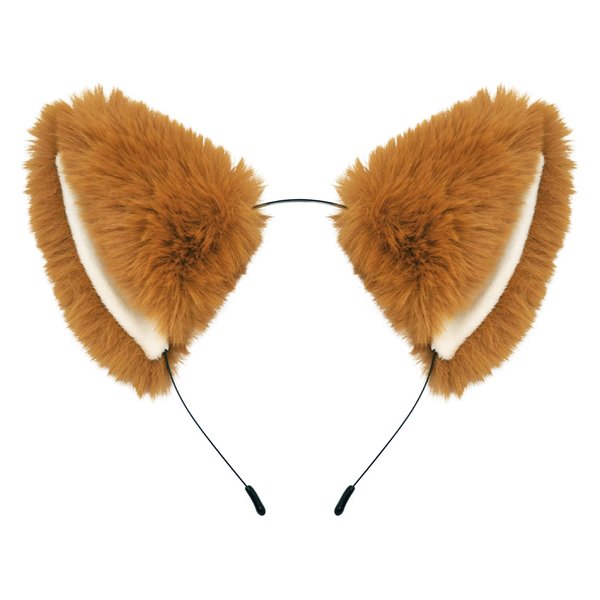 Pedenty Cat Fox Ears Headband for Women Girls, Halloween Cosplay Cat Costume Faux Fur Ears Headbands Hair Accessories for Adult Kids (Camel)…