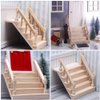 Angoily Mini Doll House Ladder Miniature Dollhouse Staircase 1 12 Scale Wooden Handrail Steps Model for Fairy Garden Mini House Furniture Micro Landscape Decorations Tiny Staircase Model