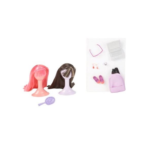 Liv Fashion Doll Accessories Cool with Brunette and Pink Wigs