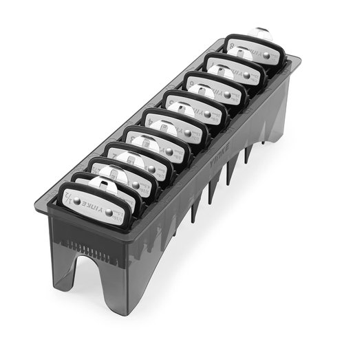 Yinke 10 Pcs Clipper Guards Set for Wahl Clippers with Comb Tray, Professional Premium Clipper Guards with Metal Clip, from 1/16” to 1”(1.5-25mm) Size, Fits Most Cordless/Cord Wahl Clippers (10-PACK)