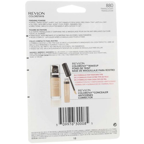 Revlon ColorStay Pressed Powder, Translucent [880] 0.3 oz (Pack of 3)
