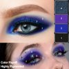 Afflano Goth Eyeshadow Palette Purple Blue, Multichrome Chrome Blue Purple Matte Black White Grey Dark Eye Shade, Gothic Halloween Makeup Eye Shadow Pallet for Costume Joker Clown Cosplay SFX Makeup