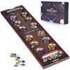 VAMSLOVE Wooden Mancala Board Game with Magnetic Lock / 48+8 Extra Multi Color Glass Stones, Folding Mancala Set for 2 Player, 6 Age and Up (Instructions Included)