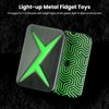 TAMOXI Metal Fidget Slider Magnetic EDC Haptic Fidget Toys Adult Fidgets for Anxiety , ADHD/ADD/Autism Stress Relief Metal Fidget Toy, Light-up Home/Office Desk Toys for Father Man Friends (Silver)