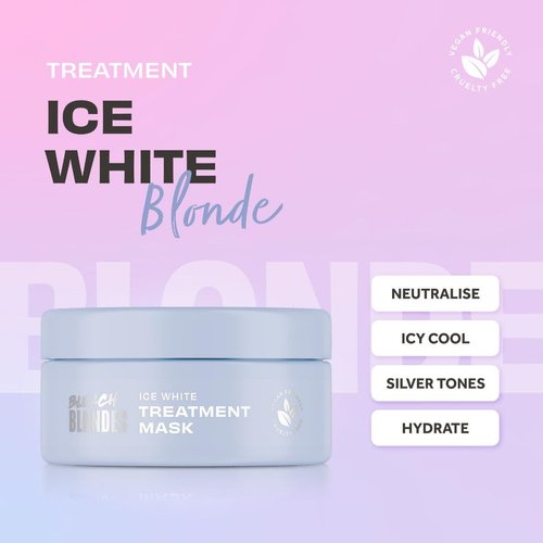 Lee Stafford Blue Toning Hair Mask | Bleach Blonde Ice White Collection - Best Conditioning Mask, Corrects Brassy & Orange Tones, Great for HIghlighted, Cool Hair, 6.7 Fl Oz