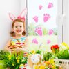 TUPARKA 12 Sheet 72 Pcs Easter Bunny Feet Bunny Clings Decals Stickers for Home Floor,Easter Party Decorations