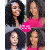 Vshow Curly V Part Wig Human Hair Upgrade U Part Wigs Human Hair Wigs for Women Glueless V Shape Wigs Afro Curly Wigs No Leave Out 180% Density Natural Color 18Inch