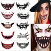 Generic Halloween Scary Big Mouth Temporary Tattoo Realistic Smile Black Big Mouth Tattoo Stickers Party Prank Makeup Temporary Tattoos Zombie Vampire Face Decor, Small