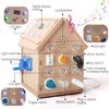 Sound and Light Busy House Wooden Montessori Busy Board, Light Switch Toys Toddler Sensory Toys Montessori Toys for 3+ Year Old Gifts for Boys and Girls