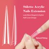 Lionvison 4XL Stiletto Nail Tips for Acrylic Nails Professional, 300PCS Clear Nail Tips Half Cover Extra Long Nail Tips French Artificial False Nails for Nail Salon Home DIY, 12 Sizes Fake Nail Tips