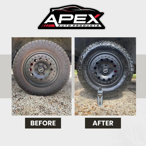 Apex Acrylic Tire Shine & Protectant - 16 oz Semi-permanent - 6+ Months Durability - Easy to Apply - High Shine - Fast Drying - No Sling - Layerable Gloss - Extremely Durable Tire Dressing-Made in USA
